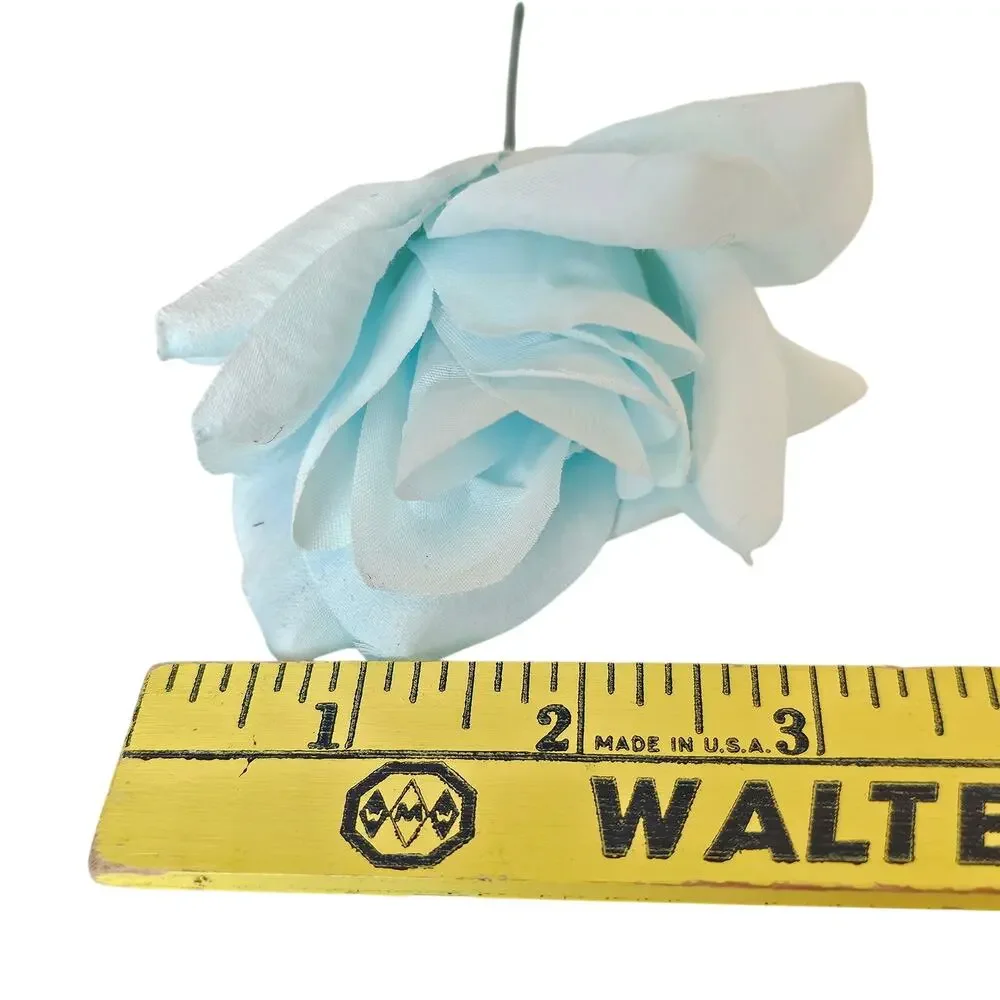 45 Baby Blue Powder Blue Artificial Silk Roses 3in Short Stem Wedding Flowers